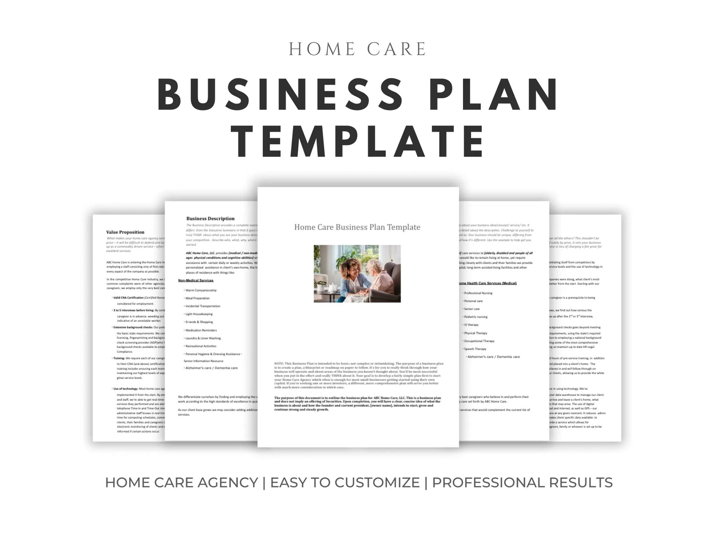 Business Plan Template for Non-Medical Home Care Agency | Start Your Home Care Business – Complete Business Plan - The Business Resource