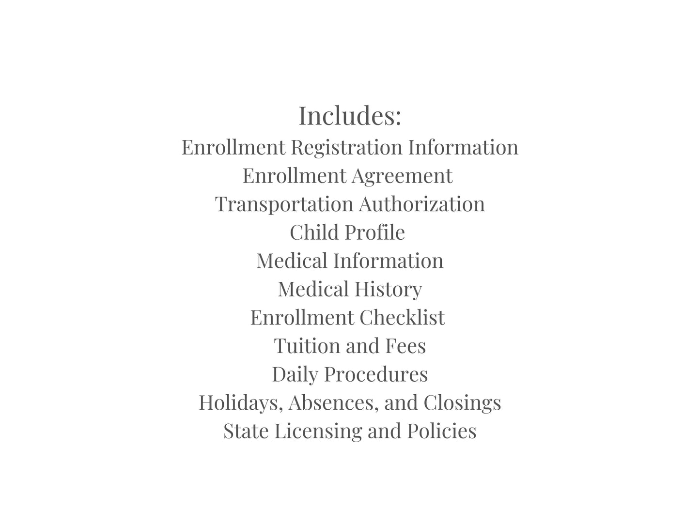 Daycare Enrollment Forms | Enrollment Forms Packet for Daycare Business - The Business Resource
