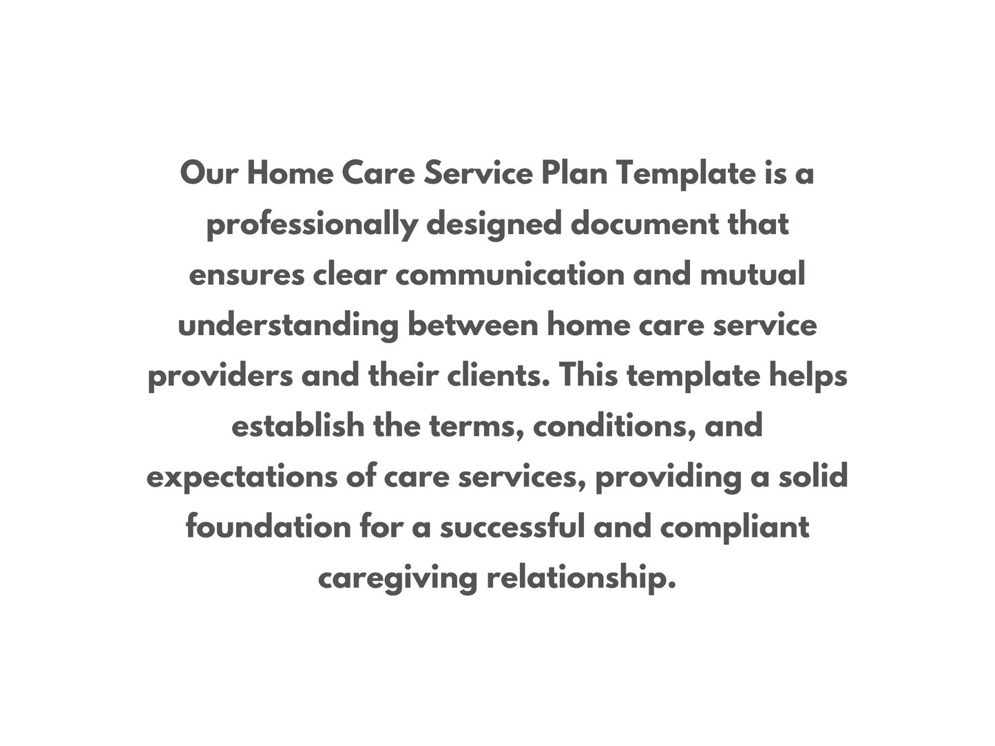 Home Care Service Plan | Plan of Care | Personalized Care Plan