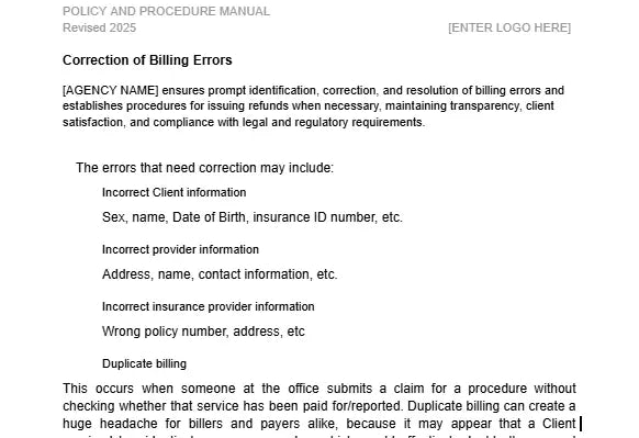 Home Care Agency Policy and Procedure