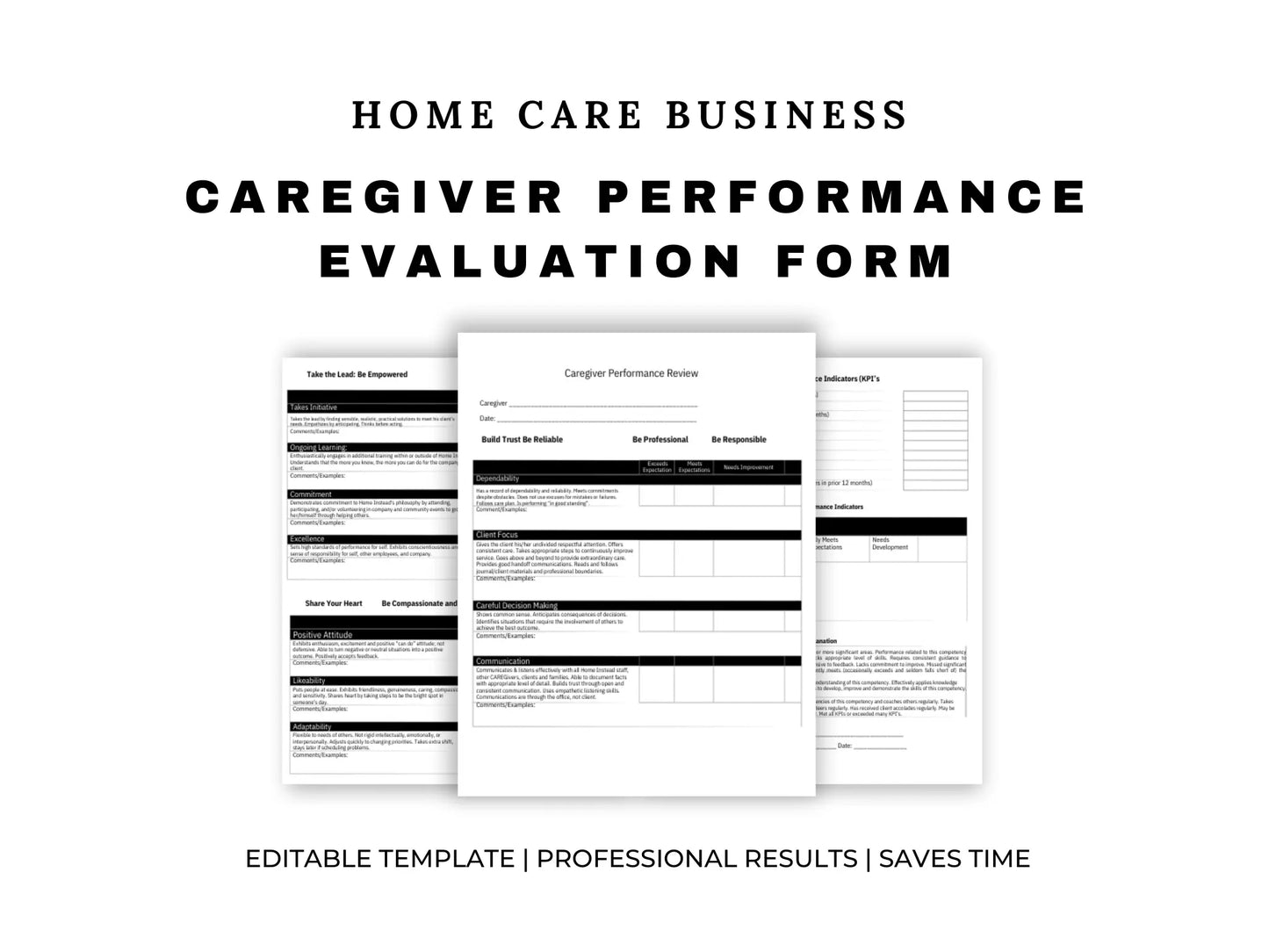 Performance Evaluation Form for Home Caregivers | Home Care Employee Performance Evaluation Template The Business Resource