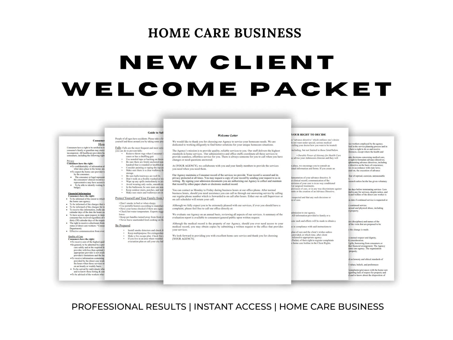 New Client Welcome Packet for Home Care Services | Essential Information for New Clients The Business Resource