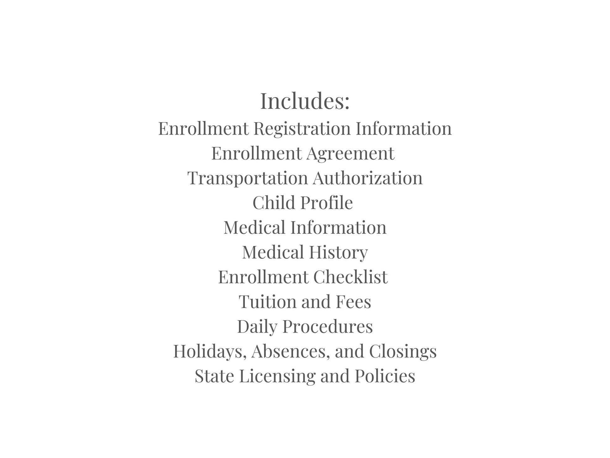 Daycare Enrollment Forms | Enrollment Forms Packet for Daycare Business - The Business Resource