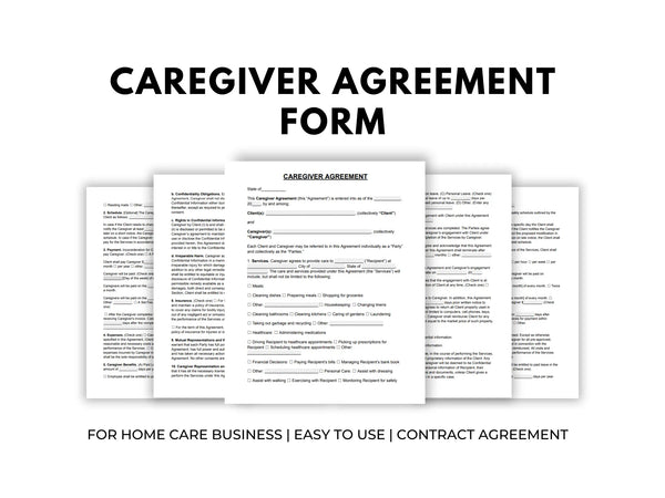 Caregiver Agreement Form Home care agency Home Health Care Services