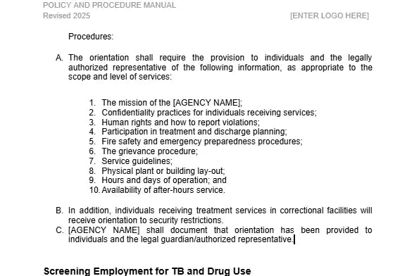 Home Care Agency Policy and Procedure Sample