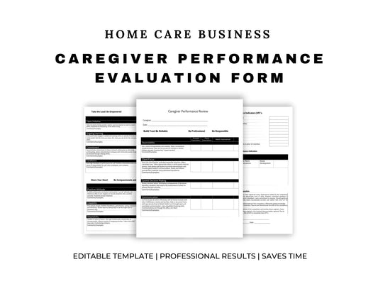 Performance Evaluation Form for Home Caregivers | Home Care Employee Performance Evaluation Template The Business Resource